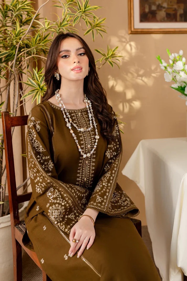 Dhanak-2PC Embroidered Suit - 185 - Image 3