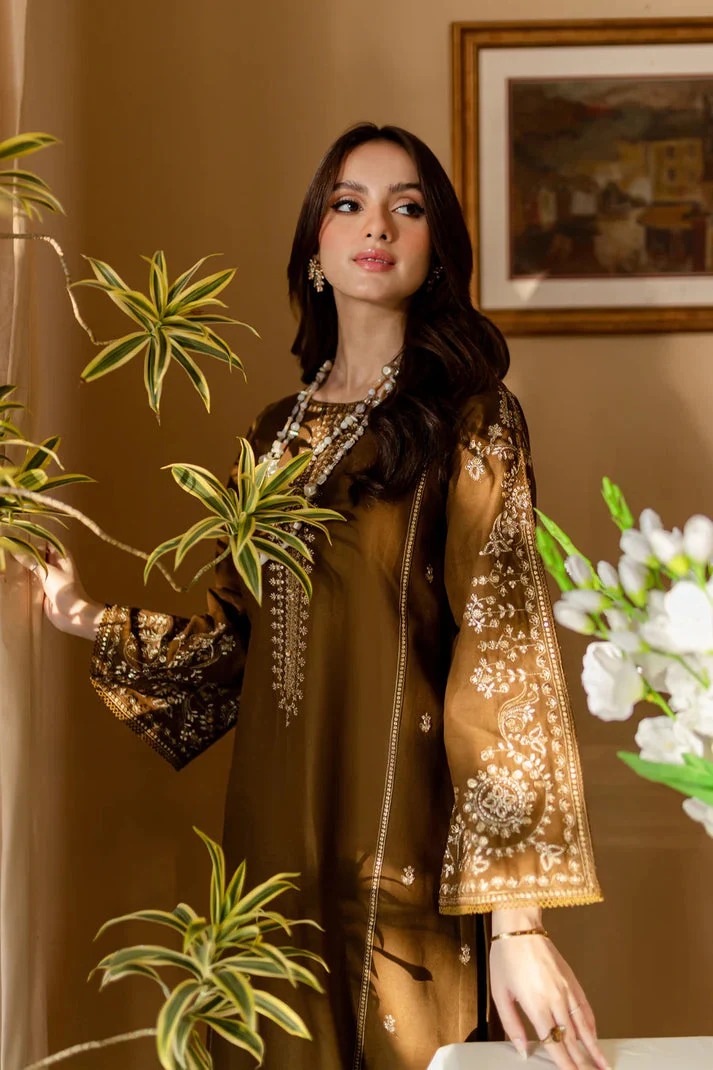 Dhanak-2PC Embroidered Suit - 185 - Image 2